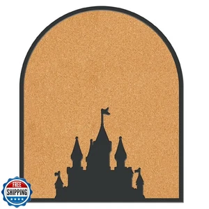 CRASPIRE Castle Pin Cork Board 11.8x9.8In Wall Mounted Framed Bulletin Displa - Picture 1 of 5