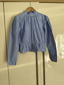 Striped high neck blouse size 8S / 8. Very good - Picture 1 of 10
