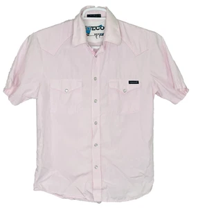 Volcom Pink Pearl Snap Shirt Men's Size Small Short Sleeves Cotton - Picture 1 of 4