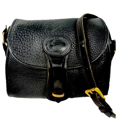 Vintage Dooney & Bourke Black Pebbled Leather Essex Crossbody Bag - Image 1 of 4