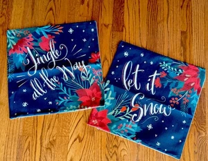 Weihnachten Kissenbezüge (2) 18x18 Noel Joy Überwurf Dekobezüge - Bild 1 von 4