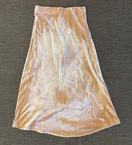 Babaton Samt Satin Schlupfrock Seitenreißverschluss Midi 4 Rosegold Viskose Seidenmischung - Bild 1 von 8