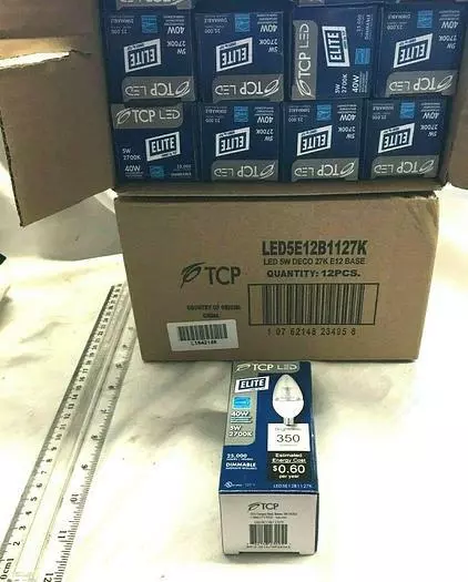 Elite TCP LED Light Bulb Lot of 24 Dimmable 5W 2700K 40W Replacement NIB - Image 1 of 4