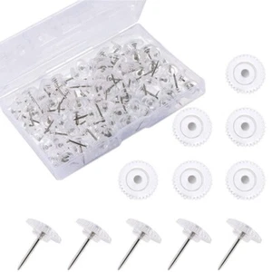 100pcs Simple Map Pins Photo File Thumb Tacks for Home Wall Office Message Board - Picture 1 of 6