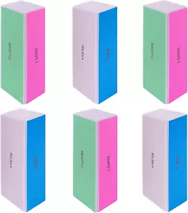 4 Way Nail Buffer Block (6 Pcs), Nail Shine Buffers Blocks Files for Natural and - Picture 1 of 12