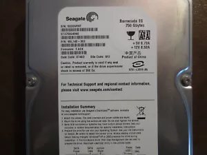 Seagate ST3750640NS 9BL148-303 FW:3.AEK WU 750 GB 3,5" SATA HDD - Bild 1 von 1