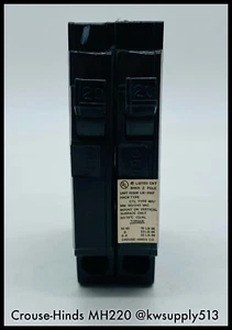 MH220 ~ Crouse-Hinds MH220 20A 2P 120/240V Tandem MCCB ~ Surplus/90 Day Warranty - Picture 1 of 5