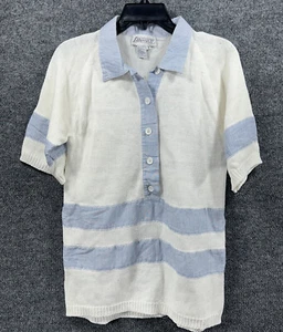 Suéter tejido Sideffects para mujer talla S blanco cuello elástico manga corta camisa - Imagen 1 de 7