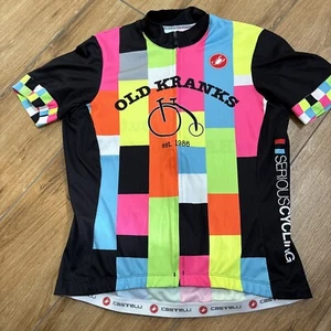 RARE Castelli OLD KRANKS Colorful Cycling Jersey Unisex Sz XL Aged To Perfection - Picture 1 of 10