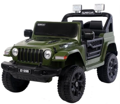 Jeep LT Off Road 4x4, 4 Motoren, Kinderauto Kinderfahrzeug Elektroauto Grün - Bild 1 von 3