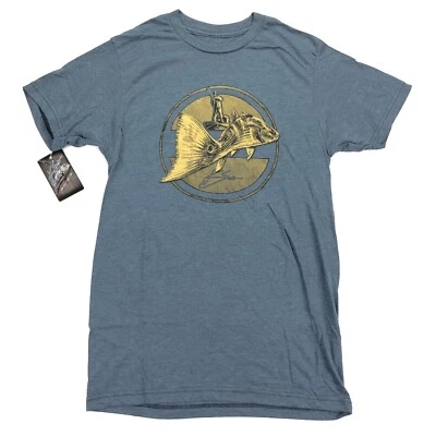 NEW KScott HUK Men's Redfish Crest T-Shirt Blue • Small - Image 1 of 4