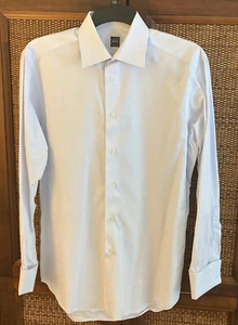 Ike Behar New York Men's Dress Shirt, Light Gray, French Cuffs, Size 15.5-34 - Picture 1 of 9