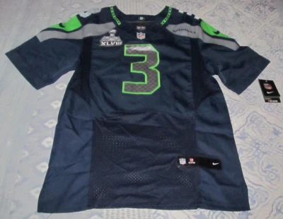 Parche Russell Wilson Seattle Seahawks Nike On Field Jersey Super Bowl XLVIII Foto 1 de 4