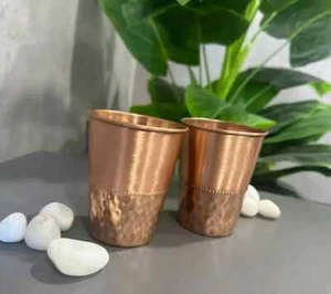 100% Kupfer Wasser Trinkglas Becher Tasse Becher Becher 300 ML 2 Stück - Bild 1 von 6