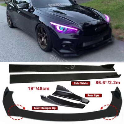 For Infiniti Q50 G35 QX70 Side Skirt Front & Rear Bumper Lip Splitter Spoiler Foto 1 de 4