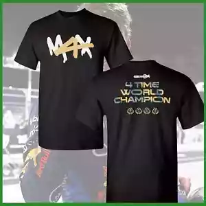 HOT SALE - Max Verstappen Red Bull Racing 4 Time World Champion Winner T-Shirt - Picture 1 of 4