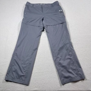Under Armour HeatGear Pants Women 14 Gray Semi-Fitted Zip-Off Convertible Hiking - Picture 1 of 10