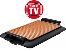 Grill Griglia Bistecchiera Piastra Elettrica Titanio E Ceramica Zero Fumo Odori