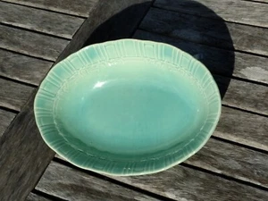 1935 HLC Homer Laughlin Coronet Fiesta Sea Green Glaze Vegetable Serving Bowl - Bild 1 von 17