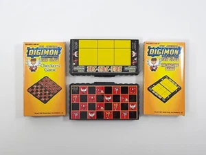 Official Digimon Digital Monsters Fan Club Checkers & Tic-Tac-Toe Board Magnetic - Picture 1 of 8