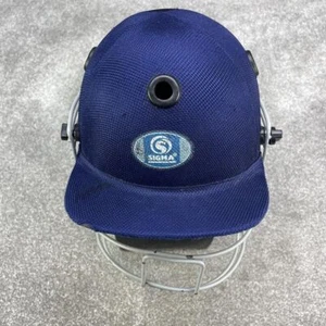SIGMA MARINEBLAU CRICKET HELM UK GRÖSSE MEDIUM M GRAU GUARD & KINNRIEMENSCHUTZ - Bild 1 von 7
