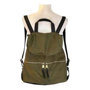 Steve Madden Nylon and Faux Leather Trim Spencer Backpack in Olive Green & Black - Picture 1 of 15