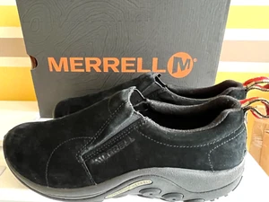 New Merrell Men Jungle Moc SUEDE breathable Casual Shoes Slip On Black Sz 11 - Picture 1 of 7
