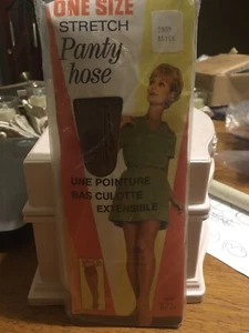 Vintage One Size Nude Nylon Strumpfhose mit Modell One Size Beige - Bild 1 von 3