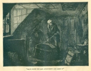 1870 Vintage Engraving Print "RALPH MAKES ONE LAST APPOINTMENT" SV4. - Picture 1 of 2