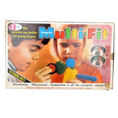 Vtg Nopper Multi-Fit Junior Set Bristle Building Blocks Set by Funcraft Toys - Image 1 of 4