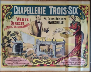 affiche collection - Chapellerie trois six - Givors-sur-lyon - ETS Bruyas - 1900 - Picture 1 of 4