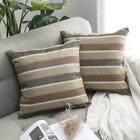 MIULEE Pack of 2 Decorative Classic Retro Stripe Throw Pillow Covers Cotton Line
