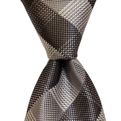 Corbata ajustada para hombre ALFANI 58 1/4" X 2 3/4" A CUADROS de diseñador gris/blanco nueva con etiquetas $55 Foto 1 de 3