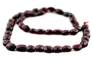 Oval Nugget Garnet Beads 8mm Purple Gemstone 14 Inch Strand - Picture 1 of 4
