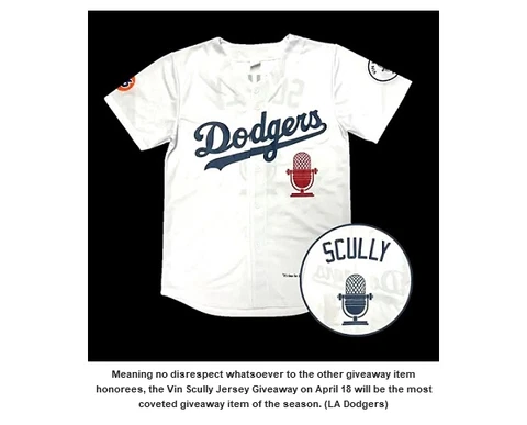 Vin Scully 2023 Dodgers PROMO JERSEY SGA 4/18 - Pick Size XL or MEDIUM Cover