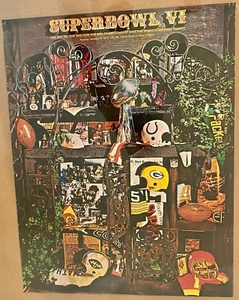 Vintage 1972 Super Bowl VI Football Poster AFC NFC New Orleans Vince Lombardi - Picture 1 of 8