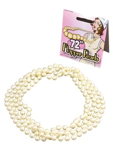 Damen 20er 30er 72" Flapper Off White Perle Perlen Halskette Kostüm Schmuck - Bild 1 von 2