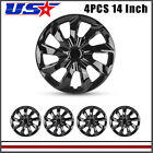 4x 14Inch Universal Wheel Rim Cover Hubcaps Black Lacquer Caps Ring For Suzuk Peugeot 405