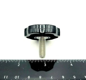 M8 x 20mm Thumb Screw Bolts Black Round Clamping Knob Stainless 8mm 4 Pack - Picture 1 of 8
