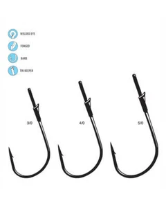 Gamakatsu Heavy Cover Worm Flippin' / Punching Hook NS Black 3044 - Choose Size - Picture 1 of 6