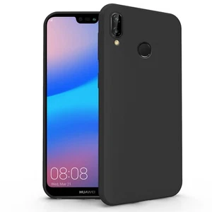 Cover Custodia Silicone Morbido Tpu SLim Soft per Huawei P20 Lite Nero - Foto 1 di 8