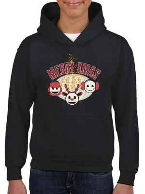 Linda sudadera con capucha juvenil con gráfico navideño de estrellas y renos navideños Foto 1 de 4