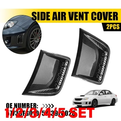 Parachoques delantero estilo fibra de carbono ventilaciones de aire laterales para Subaru WRX STi 2008-14 1-5SET Foto 1 de 4