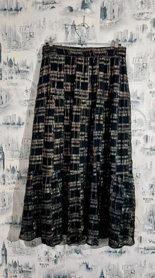 Maxi Falda Lollys Laundry Talla M Negra Colorida Gasa En Capas Bonny Falda Lurex  Foto 1 de 4