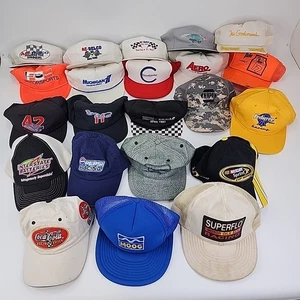 Cappello Berretto Nascar Vintage Lotto di (22) Camionista Snap Back Anni 80 90 Racing Pubblicità - Foto 1 di 24