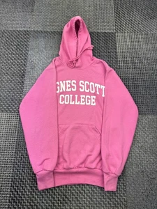 Agnes Scott College MV Sport Pink Size XS Cotton Blend Pullover Hoodie - Picture 1 of 15
