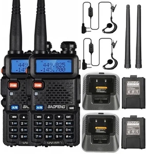 Baofeng UV-5R 2 Pack Long Range Dual Band Two Way Radios - NEW - Picture 1 of 8