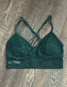 Auden Hunter Green Lace Bra Long Line Bralette Small - Picture 1 of 6