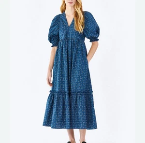 Hunter Bell Wild berry Palmer Maxi Dress Navy Size S - Picture 1 of 5