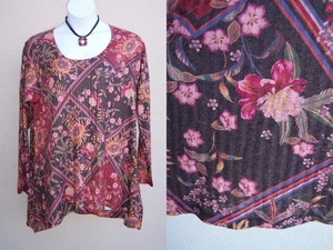 Soft Surroundings NUEVO Top túnica floral tejido Alisanna talla grande 1x suéter blusa - Imagen 1 de 14